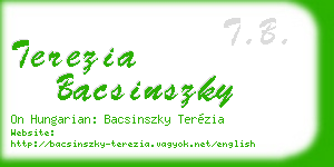 terezia bacsinszky business card